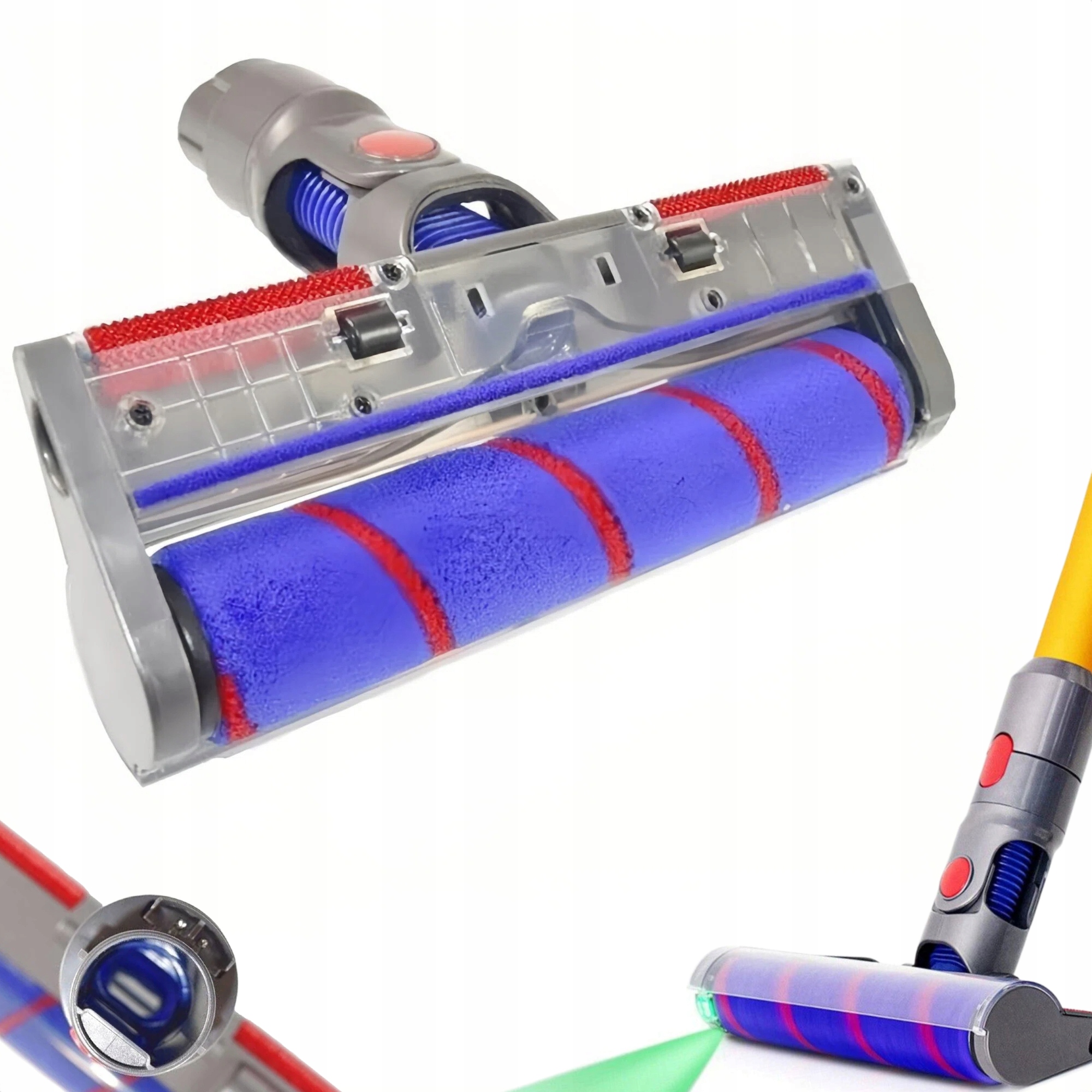 Turbokartáč Pro Dyson V7 V8 V10 V11 V15 S Lampou Pro Detekci Prachu