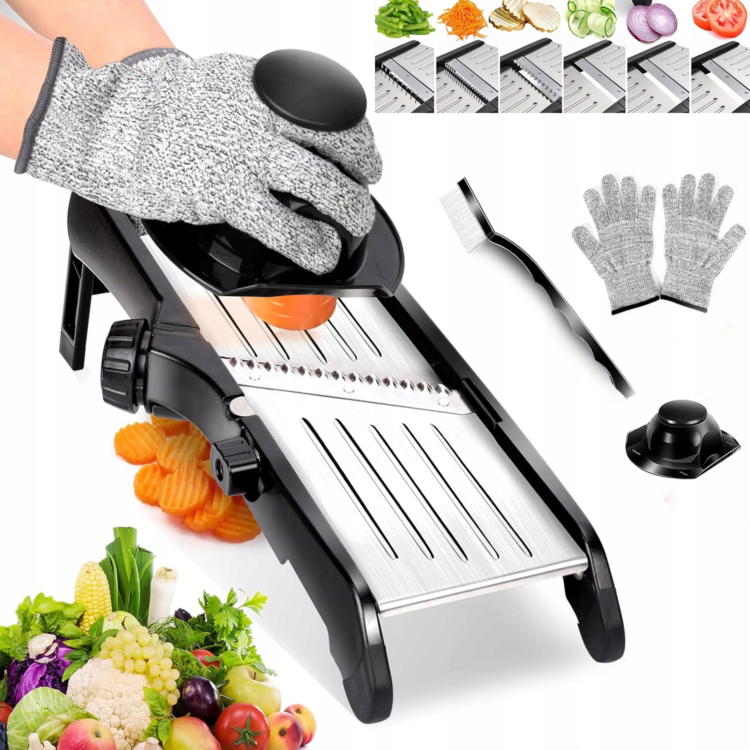 Multifunkční Kráječ Zeleniny Struhadlo Se 6 Čepelemi
