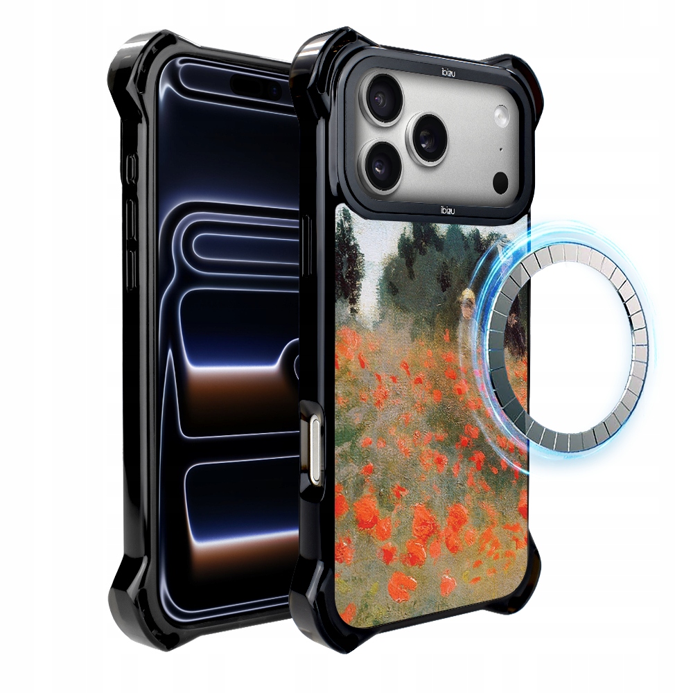 Pouzdro pro iPhone 17 Pro Ibizu DropGuard Ultra s MagSafe, pole máků