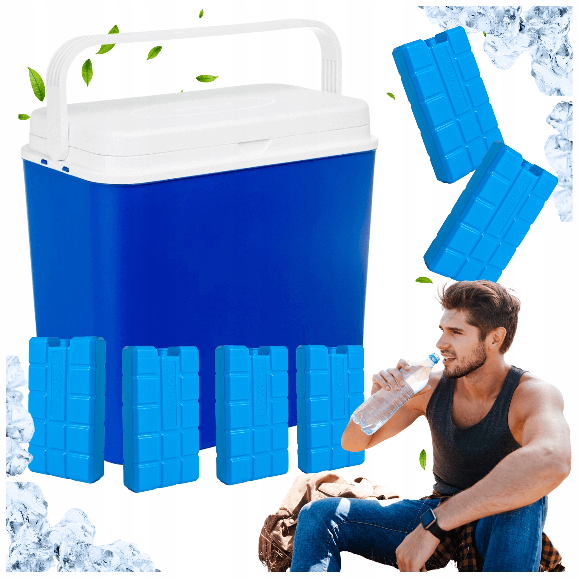 Lodówka na wkłady 30L 6x wkład mrożący 400ml, w podróży