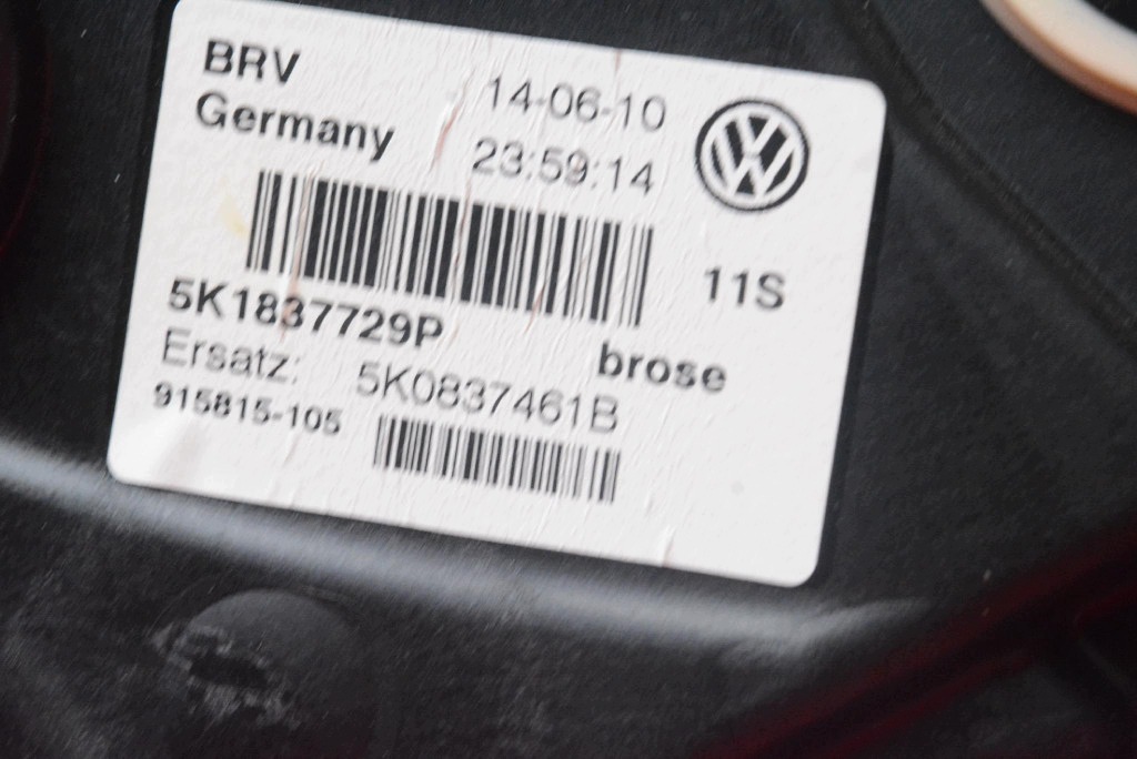 window regulator left front EU 5K1837729P VW GOLF 6 VI 5D HB 08-15