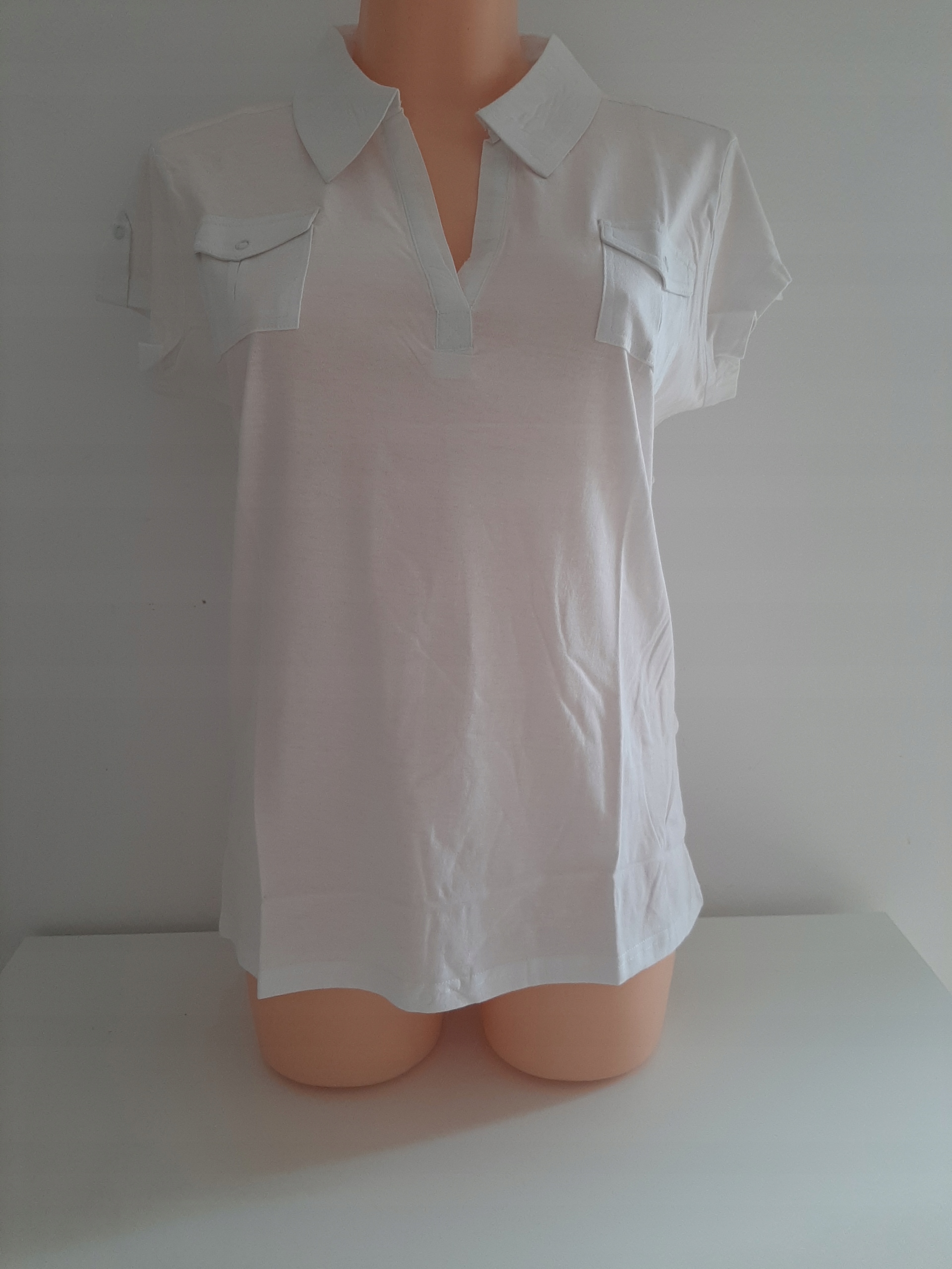 

Bluzka damska Atlantic LOV-199 *XXL* polo, biała