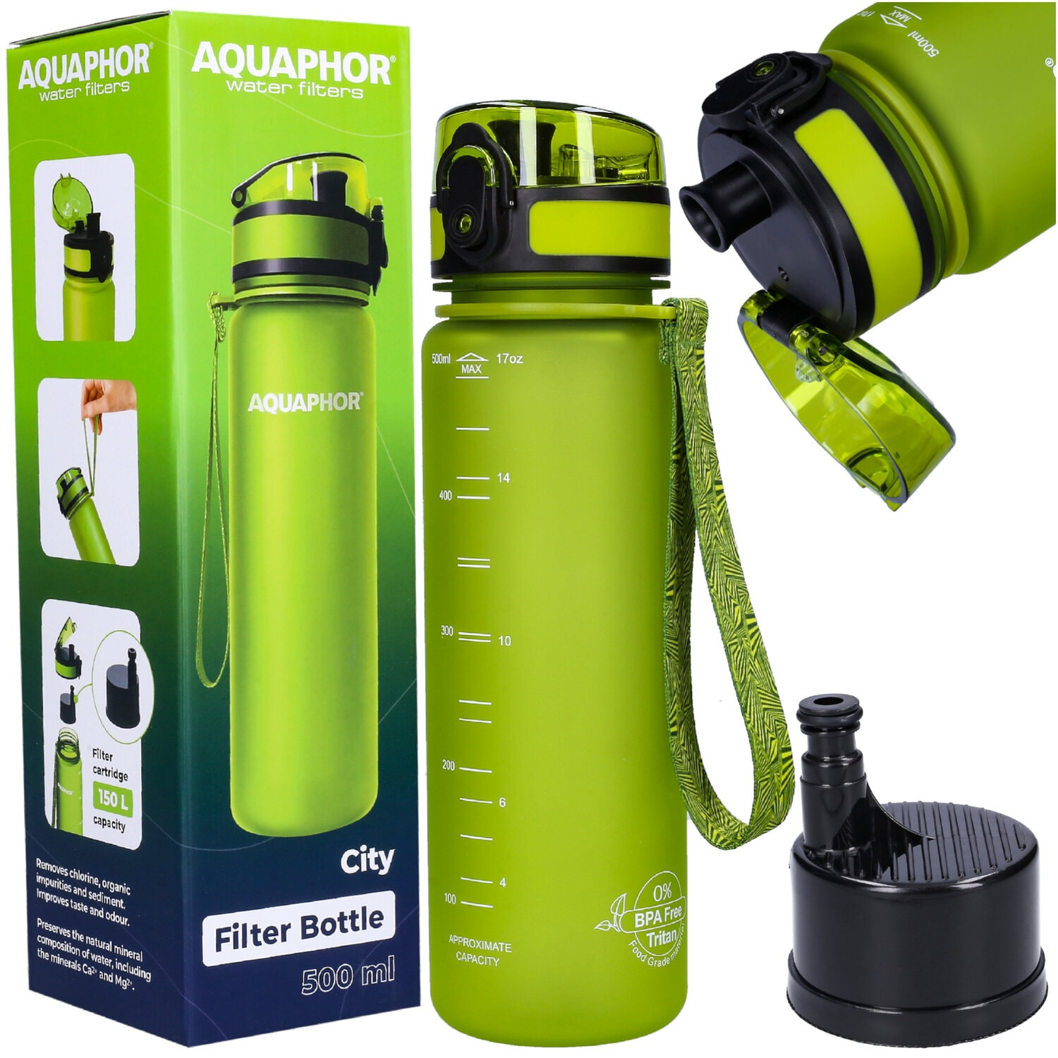 

Butelka filtrująca Aquaphor City Zielona 0.5 l