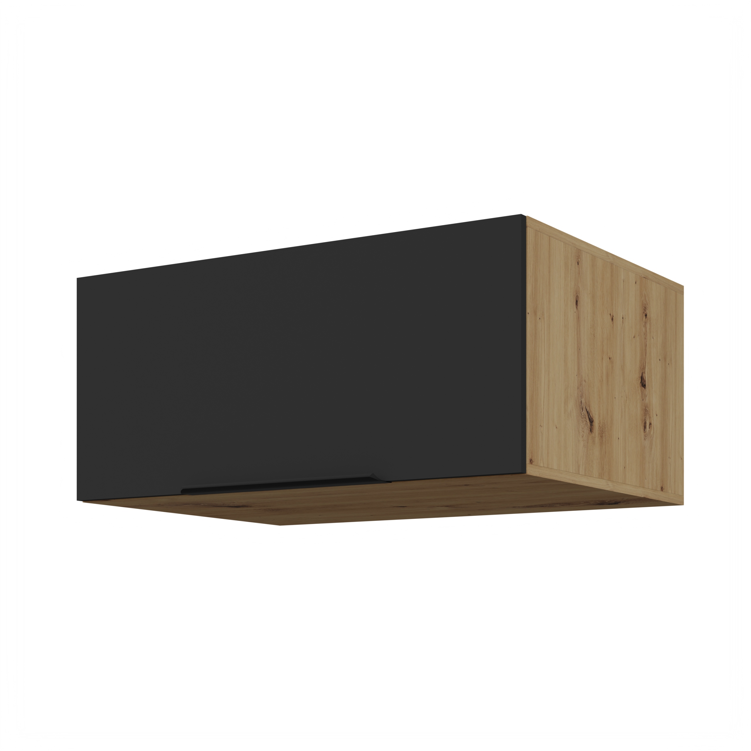 Závěsná kuchyňská skříňka, nadstavec nad ledničku 80 cm, skříňka Artisan černá