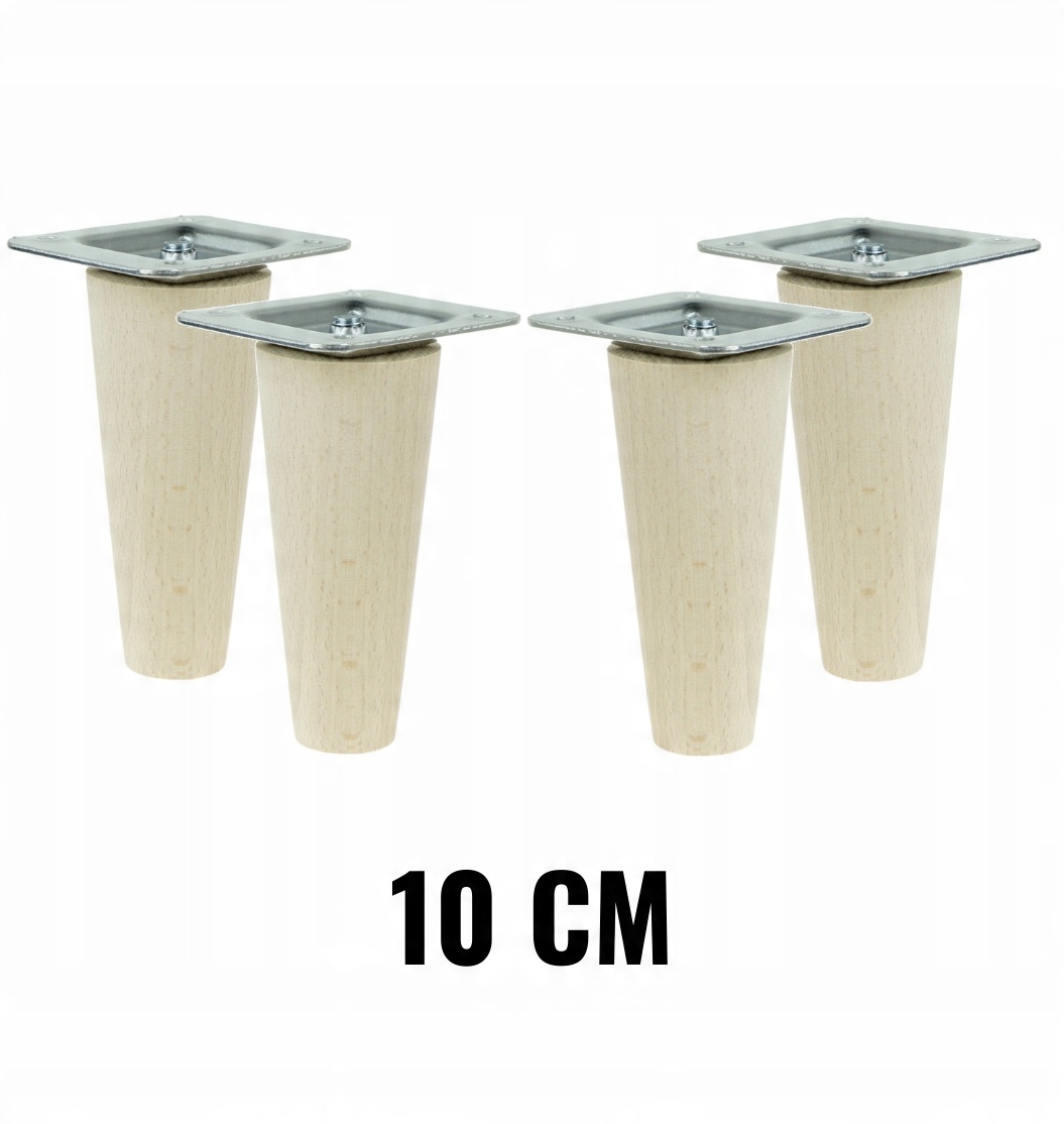 

4x Noga nóżka drewniana bukowa prosta zestaw 10 cm