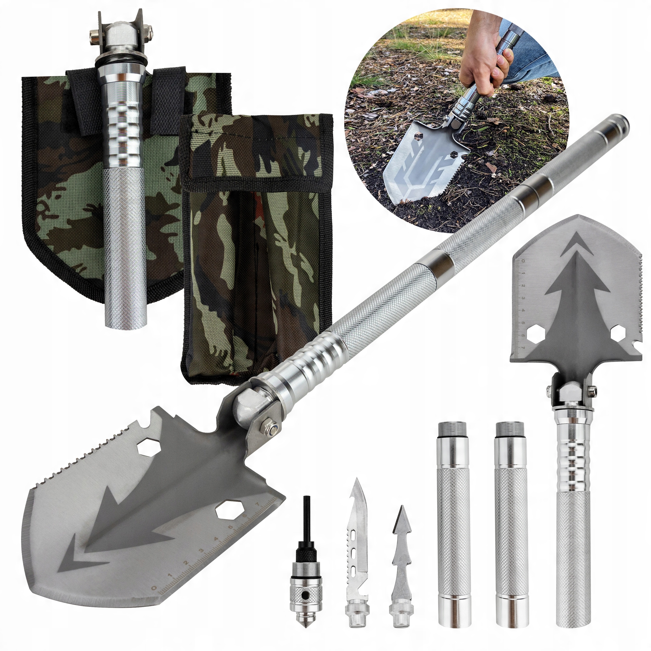 

Wielofunkcyjna saperka survivalowa multitool 18w1