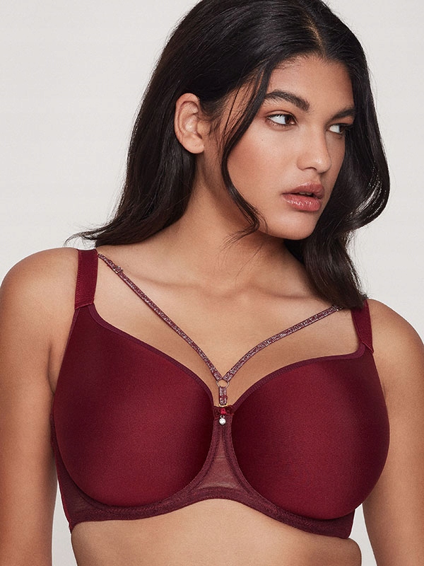 Podprsenka Spacer hladká vyztužená K17 vínová Dalia Lingerie 85F