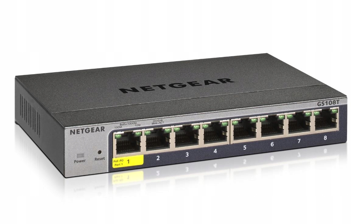 Netgear GS108T-300PES 8-PORTOVÝ Smart Gigabitový Switch L2 16GB/S Vlan
