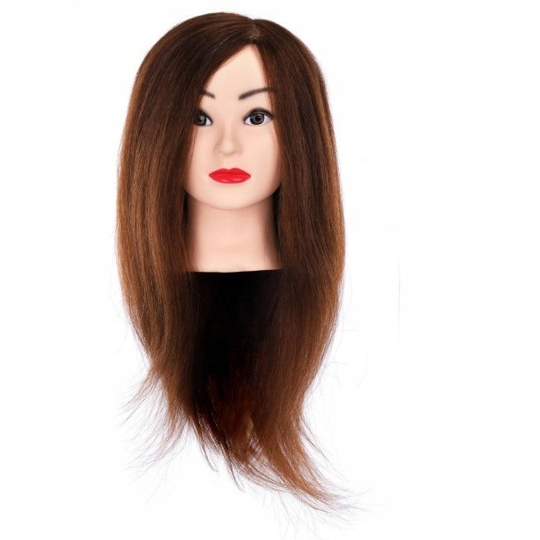 Poniks Główka fryzjerska treningowa naturalny włos zwierzęcy 45cm GL08