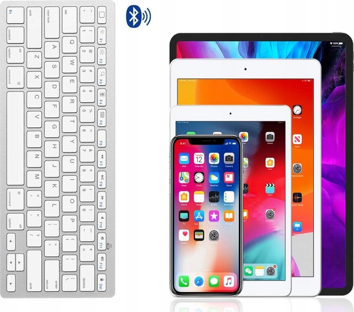 QWERTY BEZPRZEWODOWA KLAWIATURA BLUETOOTH NISKI SKOK MAŁA CICHA APPLE iINNE Producent Omoton