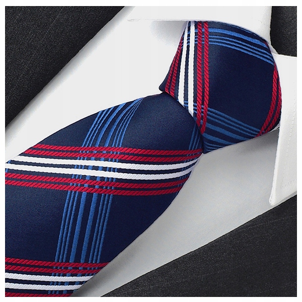 

Mikrofibra Żakardowy Krawat Męski Krata Greg g87