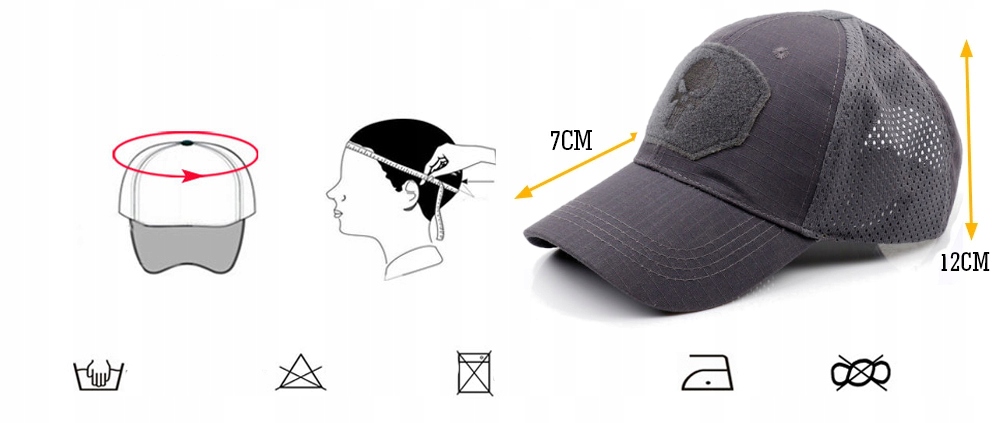 CZAPKA Z DASZKIEM BEJSBOLÓWKA PUNISHER TAKTYCZNA Rozmiar uniwersalny