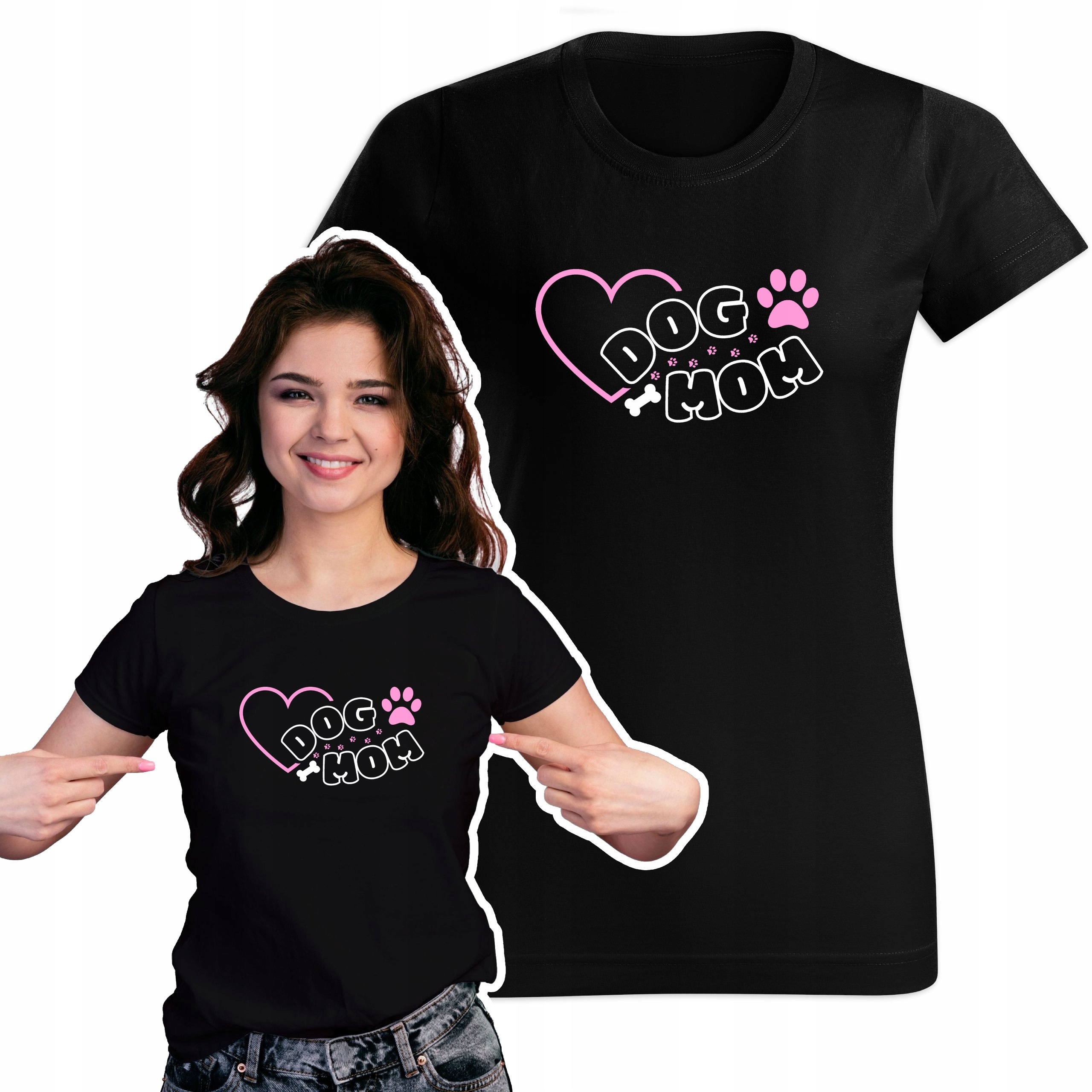 

Dog Mom Psia Mama Psa Pies Koszulka Bluzka Damska