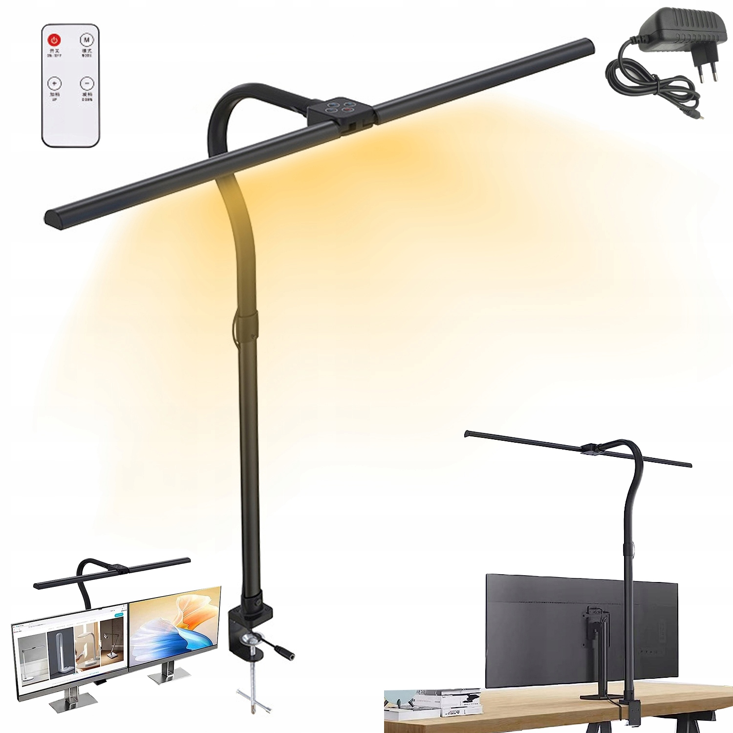 5 Barevných Teplot – Otočná Stolní Lampa S Dvojitou Hlavou A Klipem