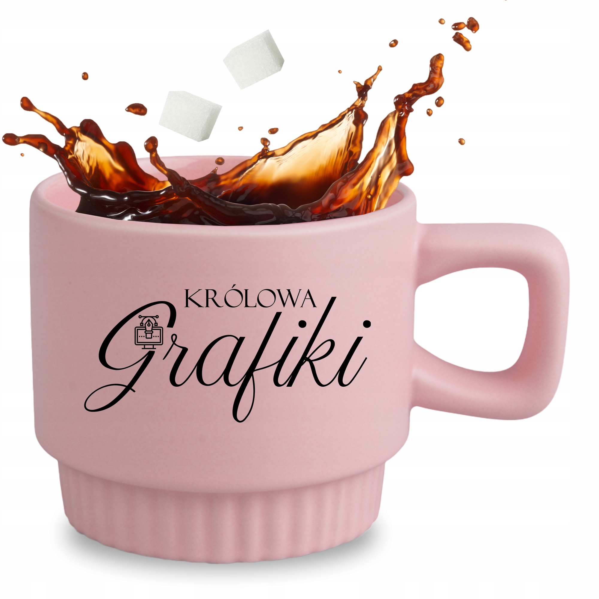 Riflovaný Hrnček Ružový Darček Pre Grafičku Kráľovná Grafiky Darček