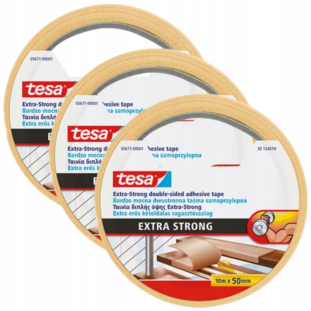 Tesa Oboustranná protiskluzová páska pod koberec pro koberce 10 m x 50 mm x3