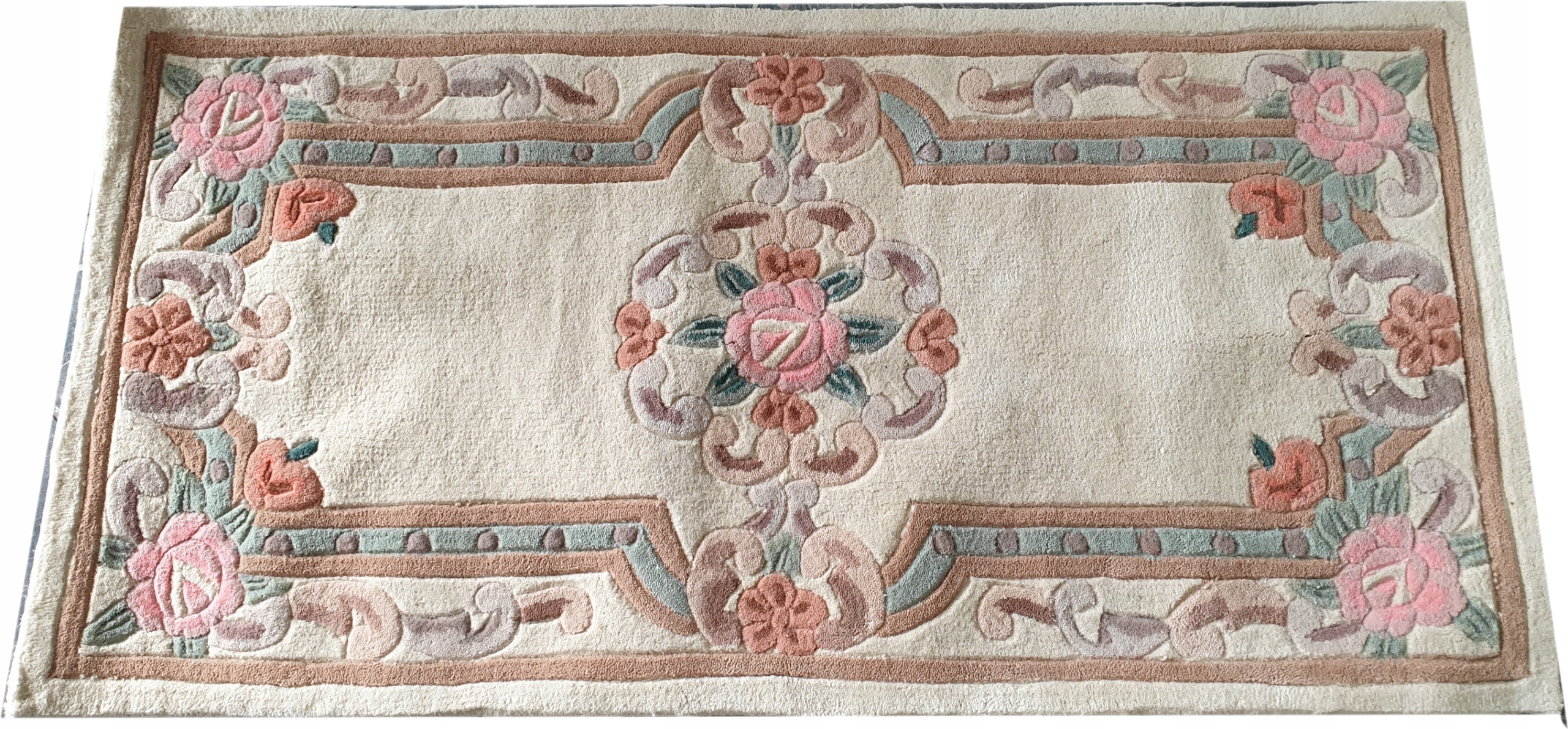 

Wełniany dywan Aubusson 60x120 Kremowy