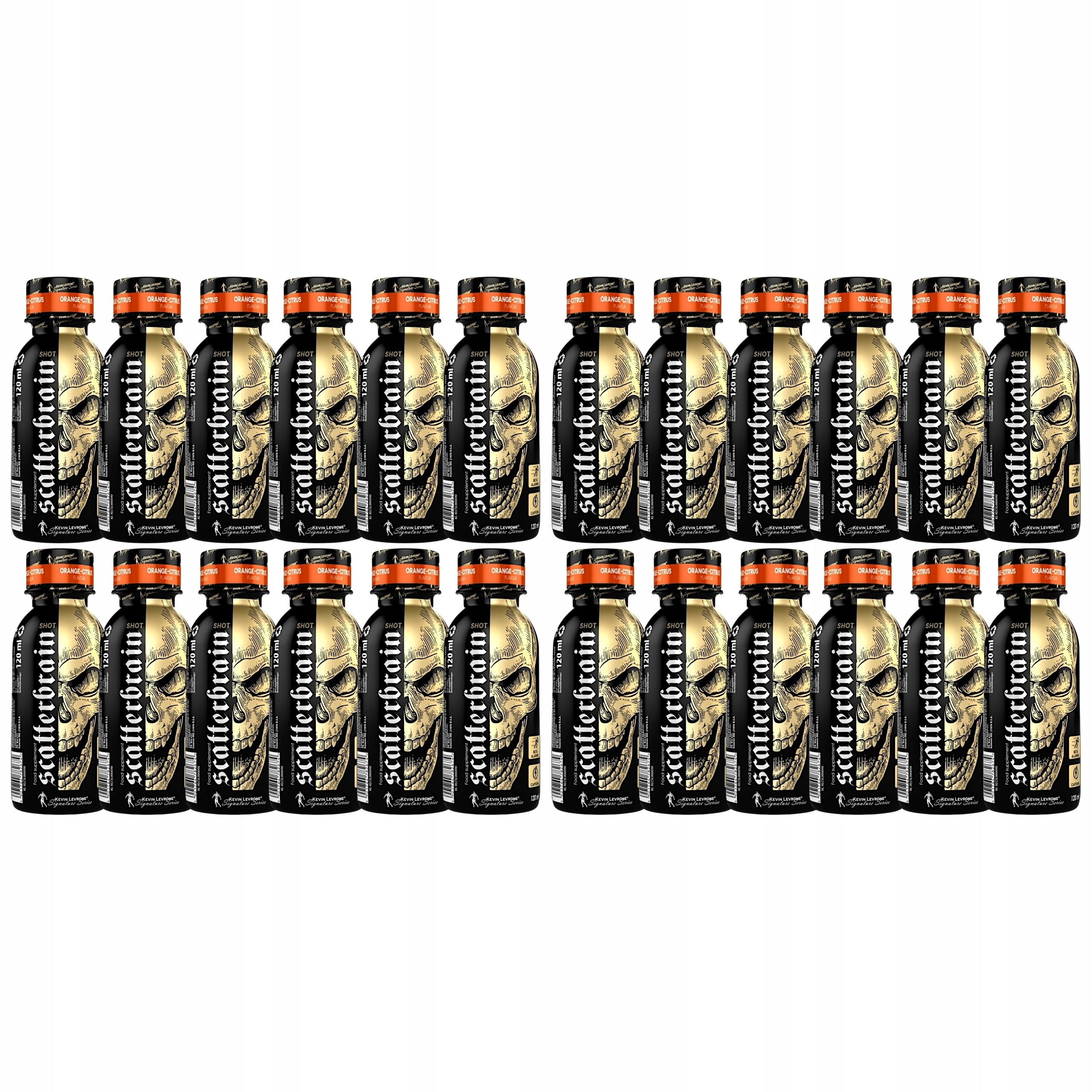 2x Předtréninkovka Kevin Levrone Scatterbrain Shot 12x120 ml Pomeranč Citr