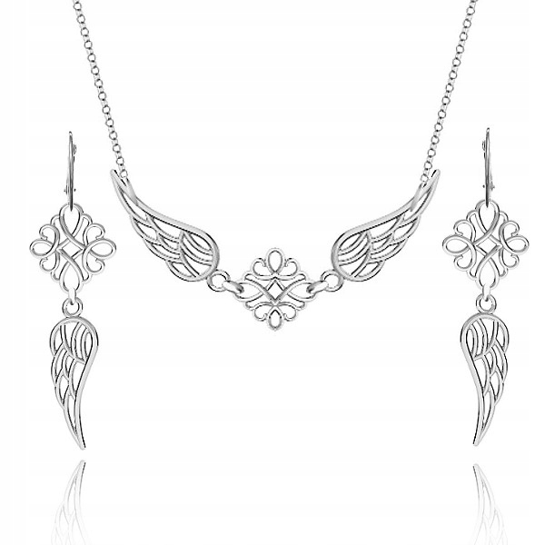 

Piękny Srebrny Komplet Skrzydła Anioła srebro 925