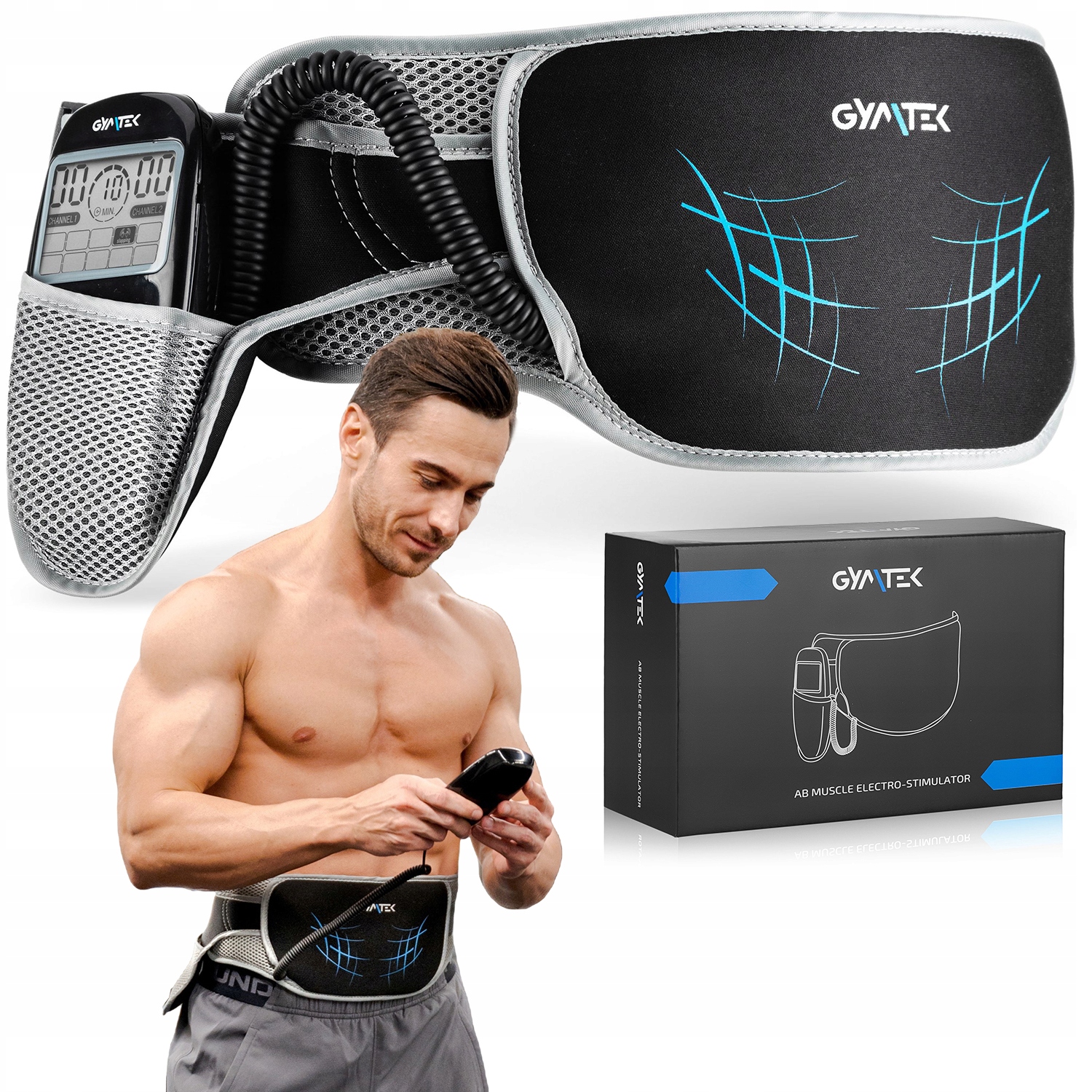 Elektrostymulator Mięśni Brzucha Masażer Brzucha Pas Wyszczuplający Gymtek