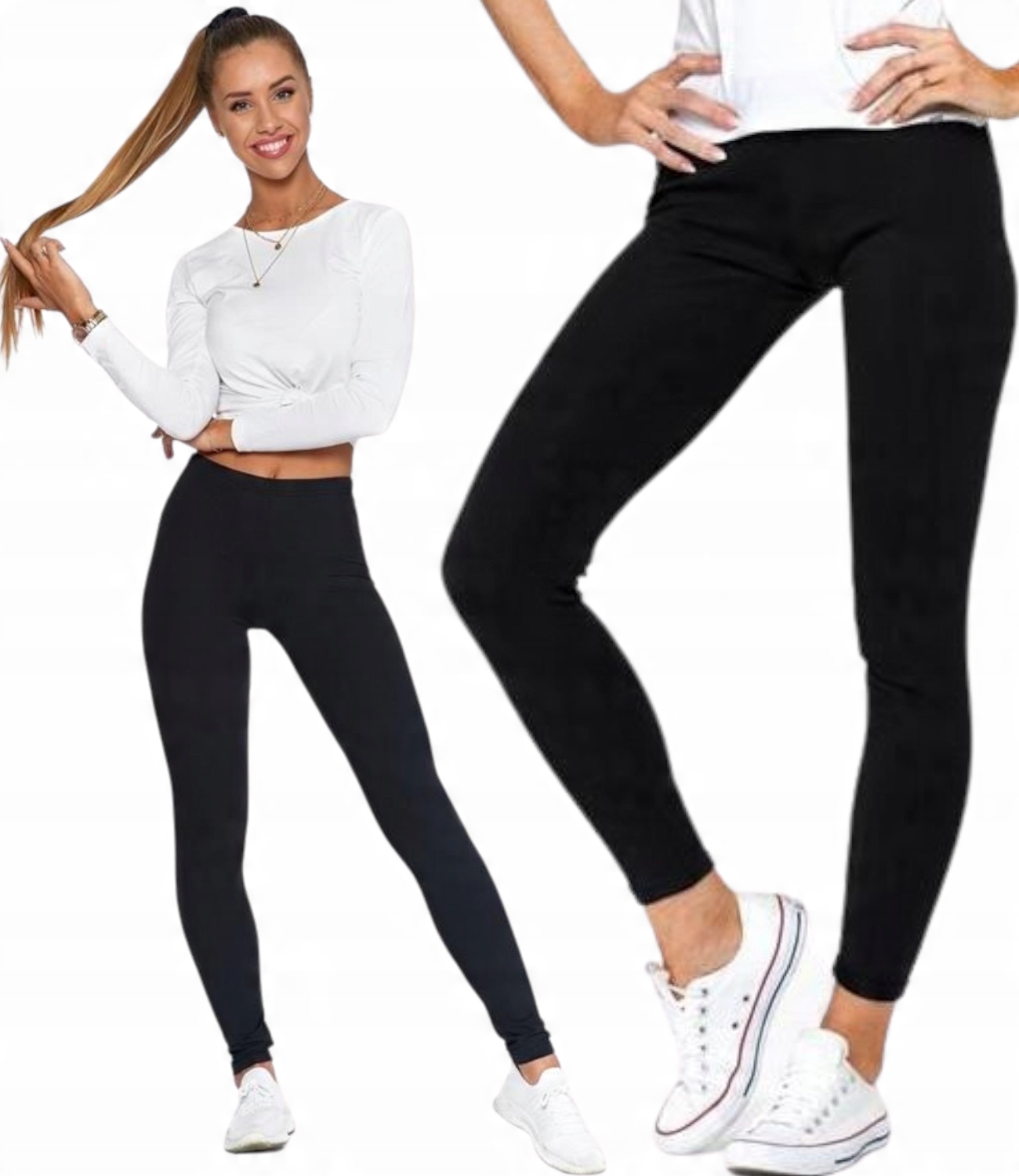 

Modne legginsy klasyczne polskie *L/XL* czarne
