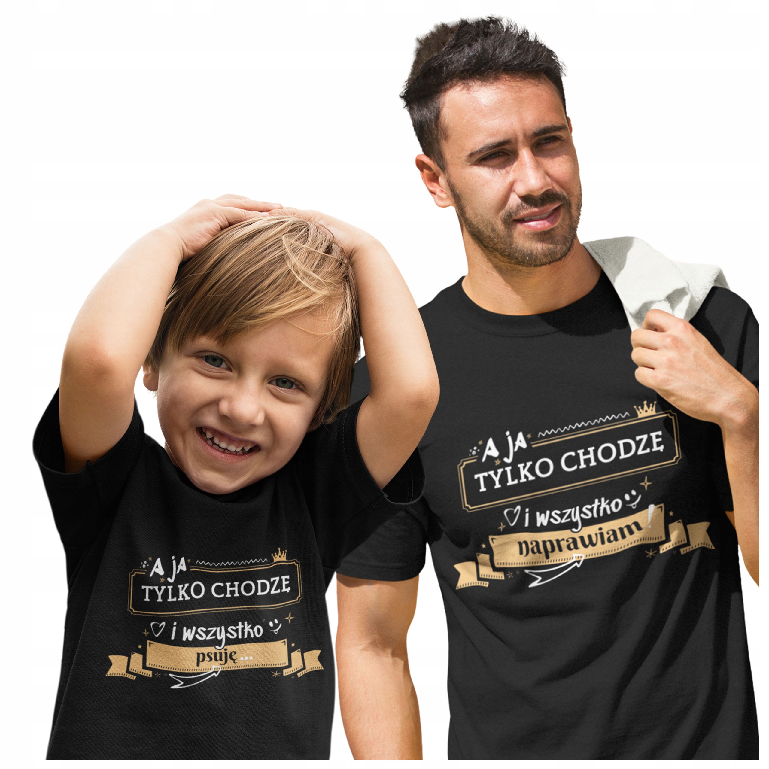 Tričko Den Otců Vtipná sada Táta Syn Dcera Chodím A Opravuji 1+1 4