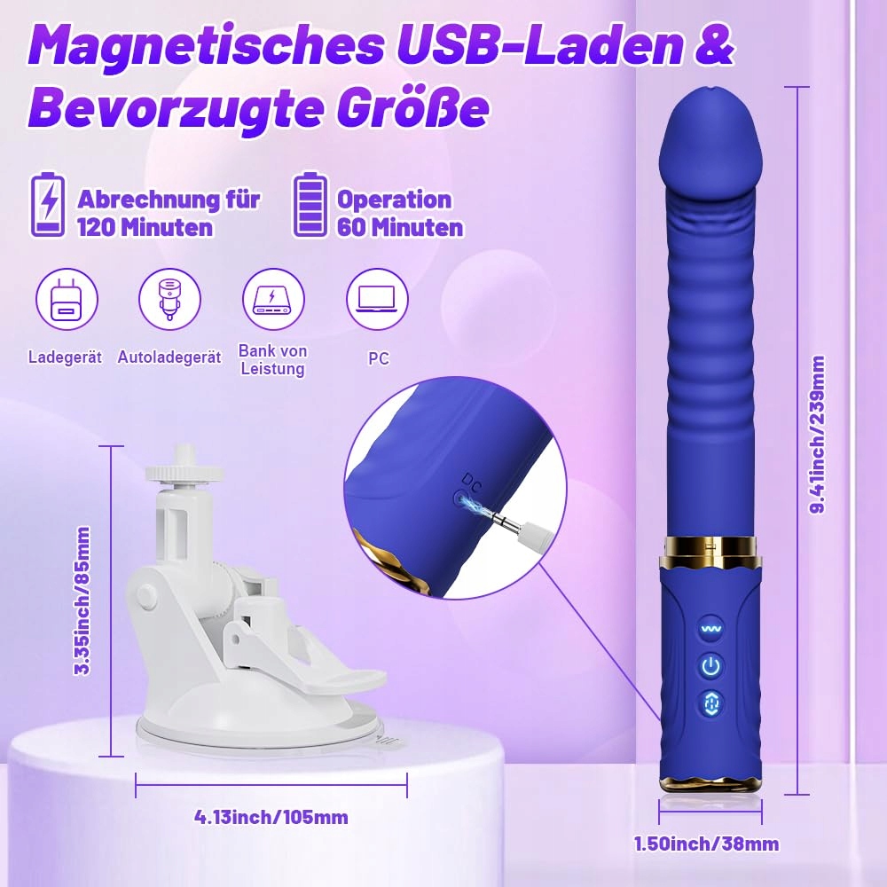 DILDO VIBRATOR Zabawka Erotyczna Dla Kobiet i Mężczyzn 10 Trybów Wibracji — miniatura 7