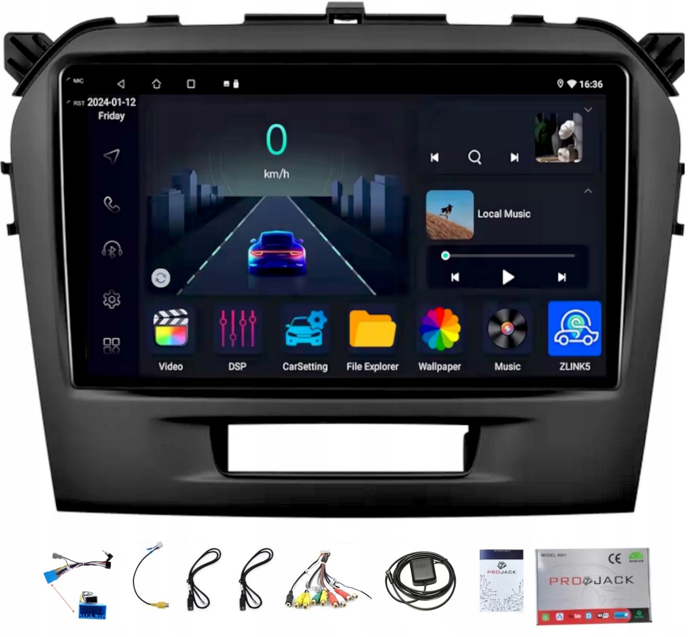 Rádio Navigace Android Suzuki Vitara 2015-2024 Usb Wifi Carplay Bt 4/64GB