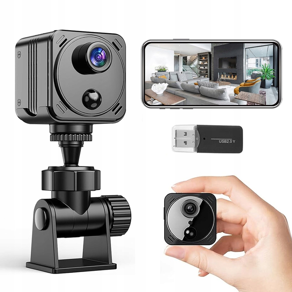 Mini Špionážní Wifi Kamera S Živým Náhledem 4K Hd S Detekcí Pohybu