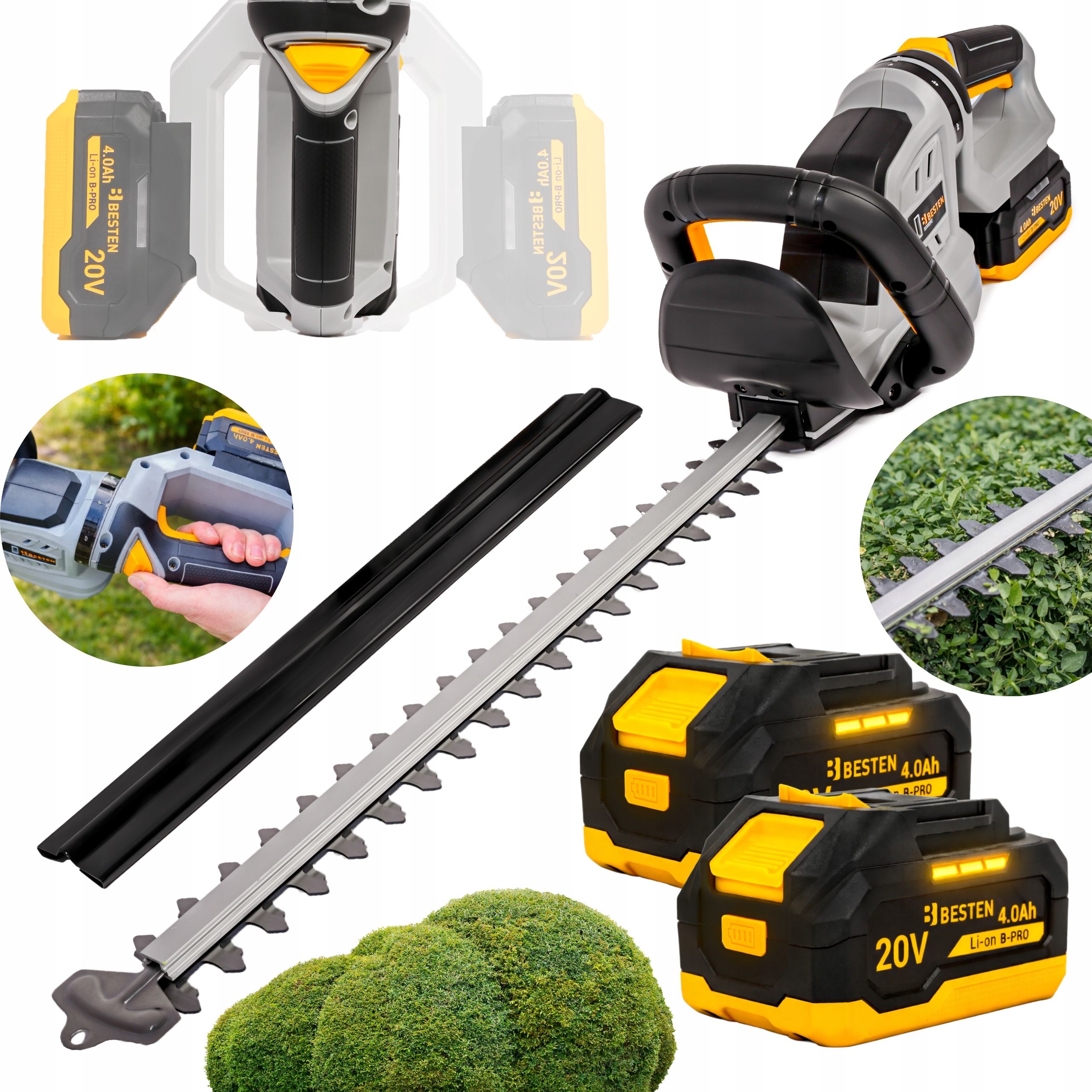 Akumulátorové Nůžky Na Živý Plot 2X Akumulátor Pro Stříhání 50 CM Besten