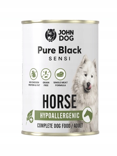 5 x John Dog Pure Black Sensi Hypoallergenic Konina 400 g