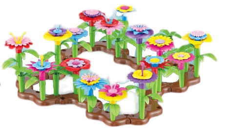 KLOCKI KWIATKI DUŻE KONSTRUKCYJNE KWIATY OGRÓD 104 ELEMENTY Marka Doris