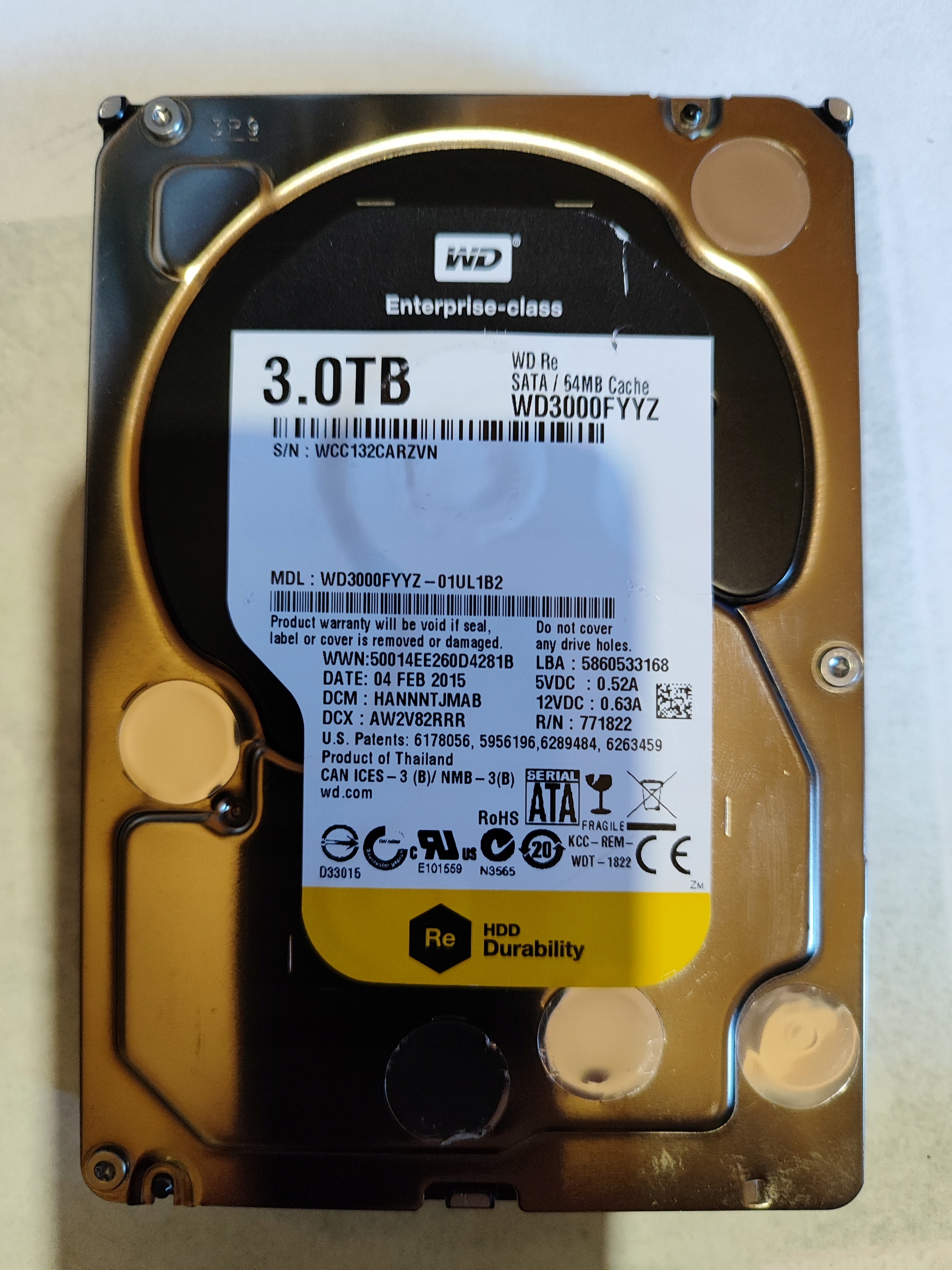 Dysk WD Re WD3000FYYZ 3000,00 SATA III 3,5"