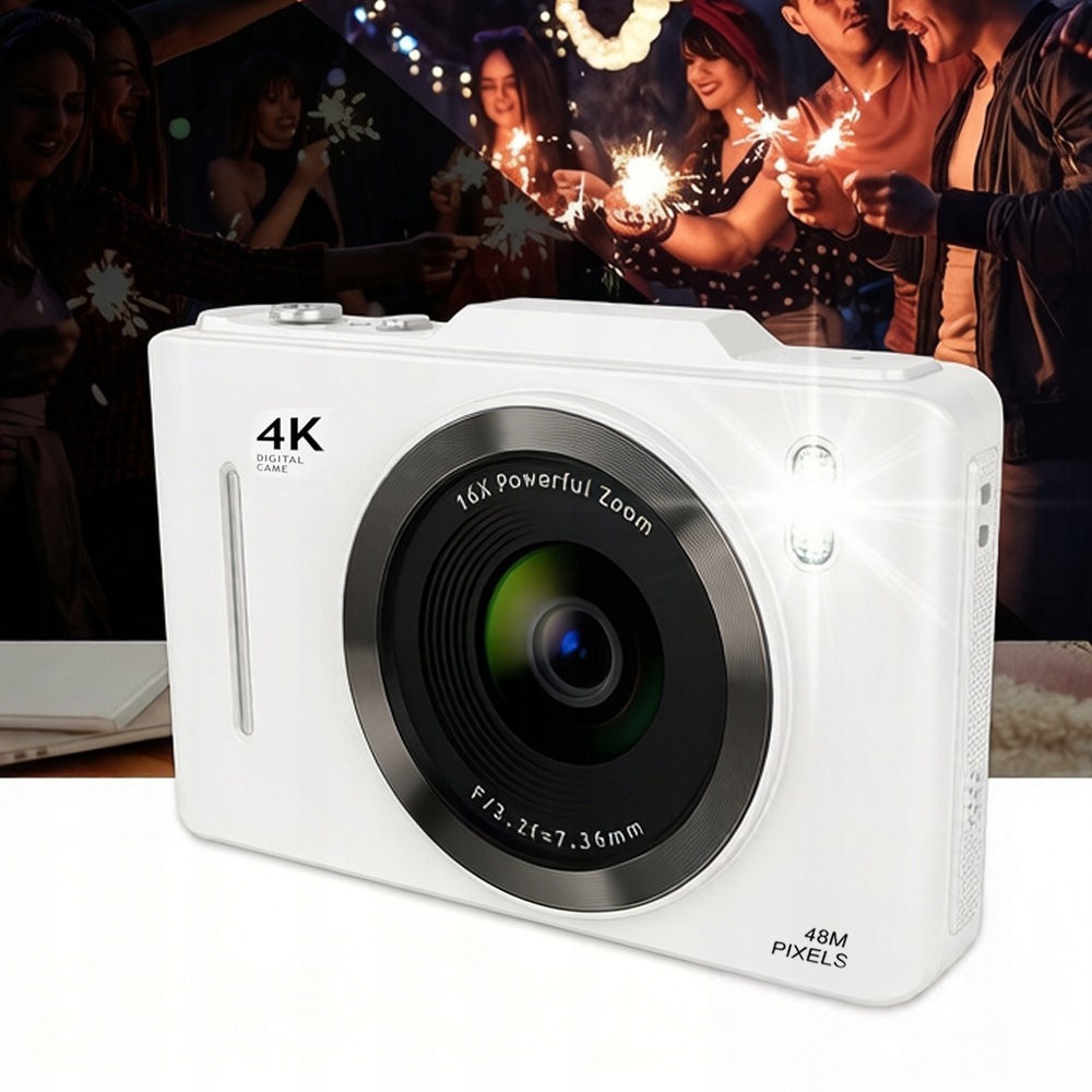 Digitální Fotoaparát 4K 48 Mp Režim Makrozomu 16-NÁSOBNÝ, Lehký, Kompaktní S 32 Gb