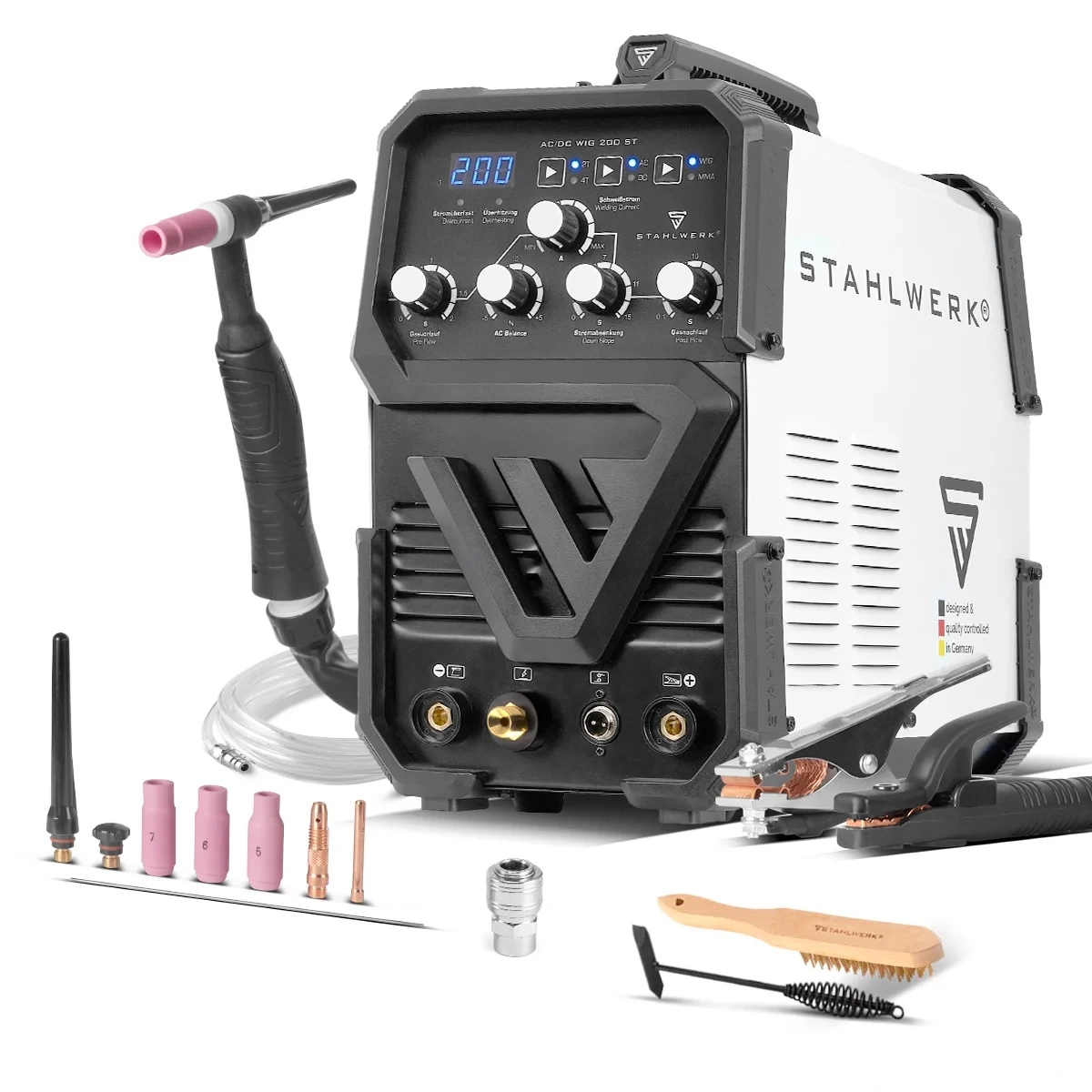 Invertorová Svářečka 2V1 Stahlwerk Tig Ac DC 200 St Mma Hf Hot Start