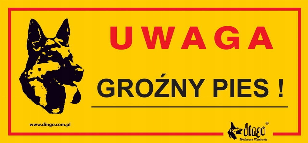 

Dingo tabliczka ostrzegawcza Uwaga Groźny Pies