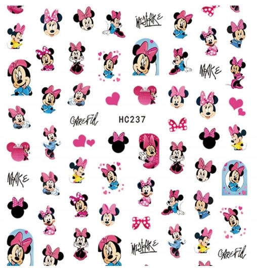 NAKLEJKI NA PAZNOKCIE SAMOPRZYLEPNE 3D POSTACIE Z KRESKÓWEK