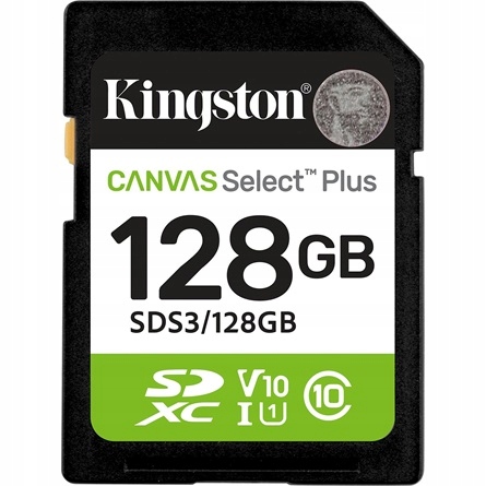 Paměťová karta Kingston Sdxc 128GB Canvas Select Plus UHS-1 Class10 U1 V10