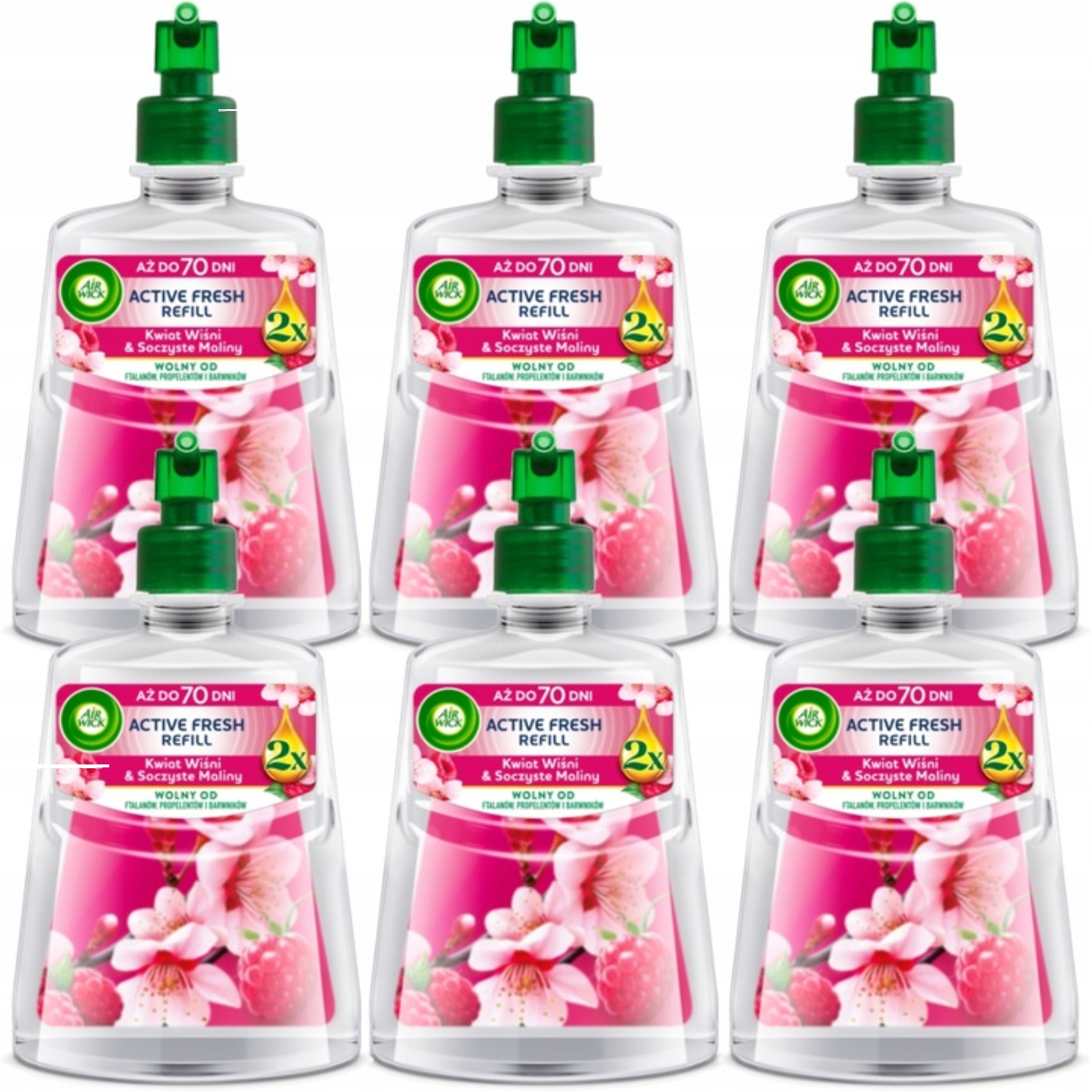Levně Air Wick Active Fresh refill Višňový Květ a šťavnaté maliny 228 ml x6