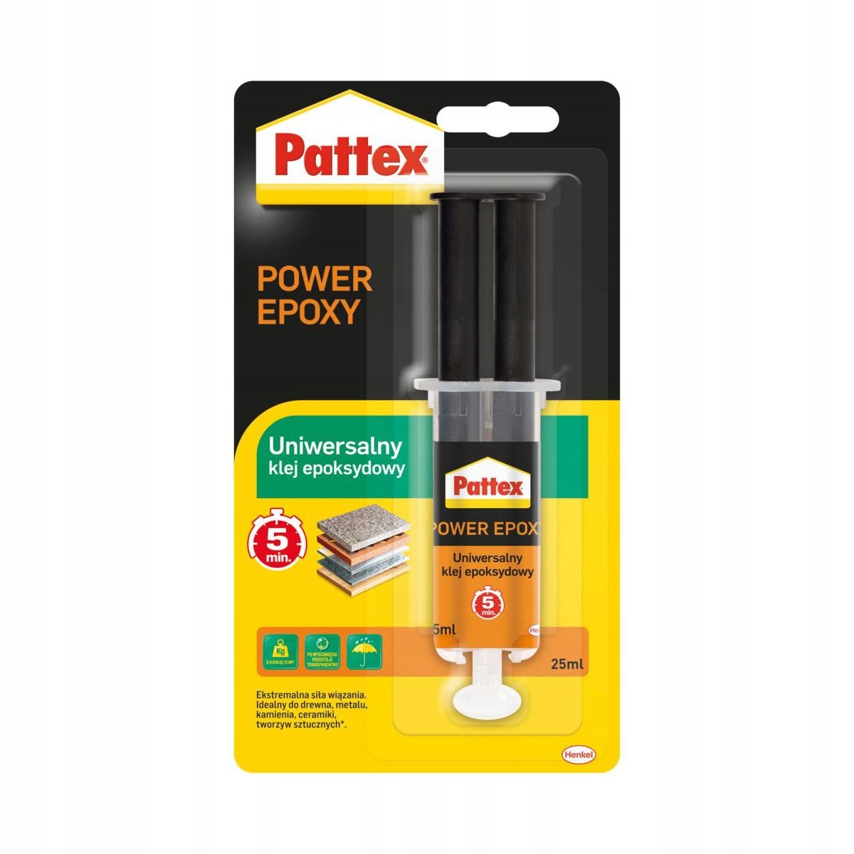 Pattex Power Epoxy Klej Epoksydowy 5 Minutowy Wodoodporny 25ml