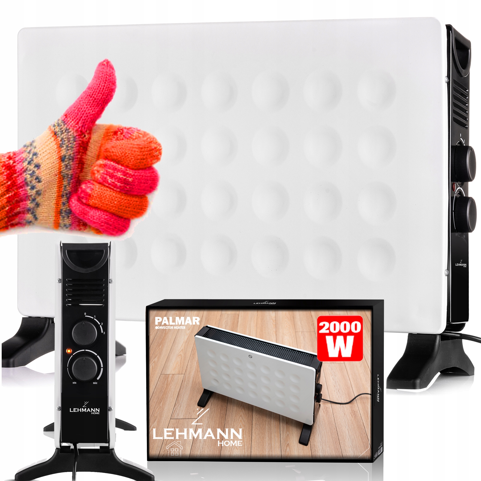 Elektrický Energeticky Úsporný Konvektorový Ohřívač 2000 W, Termostat Farelka