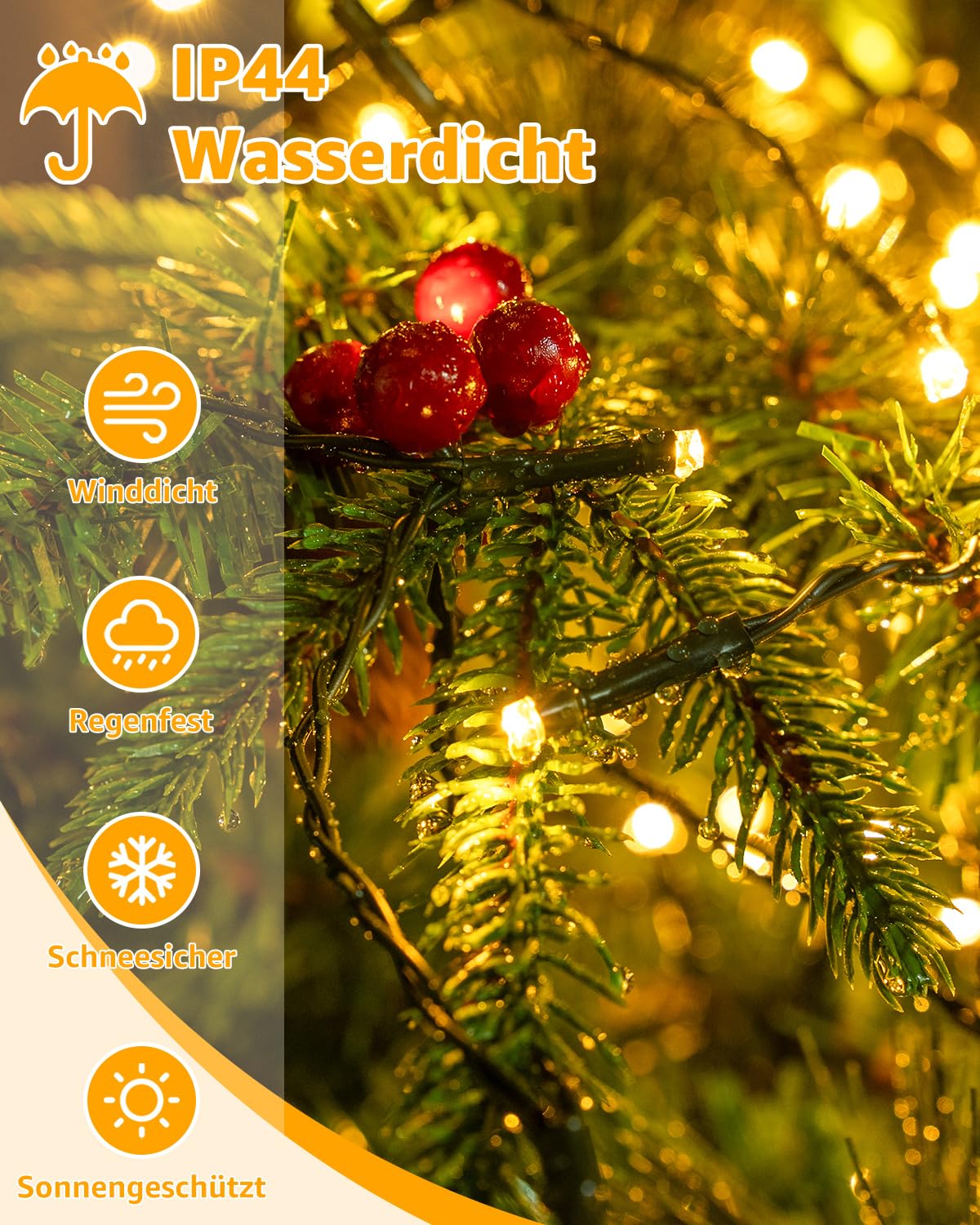 OLLNY LAMPKI ŚWIĄTECZNE GRILANDA ZEWNĘTRZNA WEWNĘTRZNA 2.5M 400LED — miniatura 5
