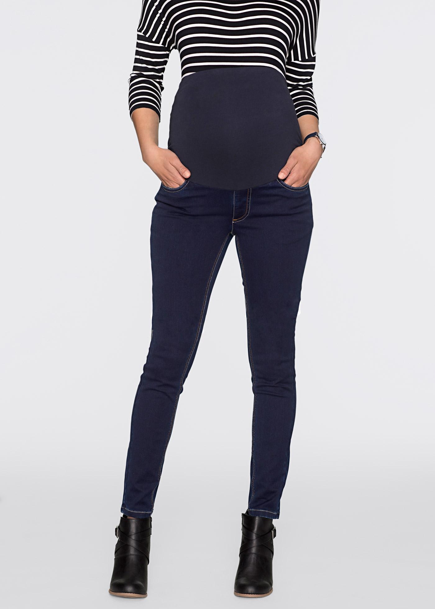 JEANSY CIĄŻOWE SKINNY STRETCH 46 Wzór dominujący bez wzoru