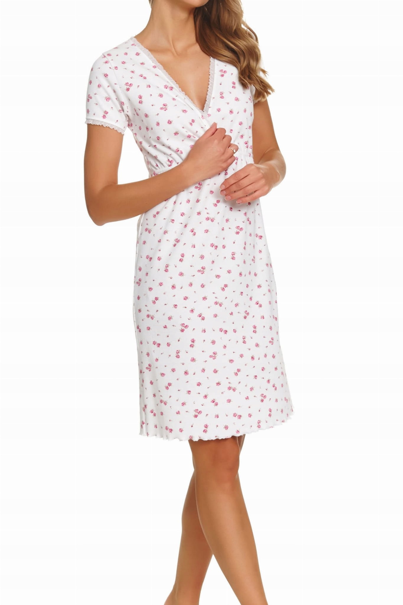 Košile Noční Doctor Nap TCB.7449 Roses Kiss bílá [Velikost L]