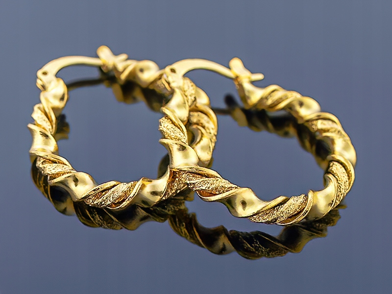 

Eleganckie złote kolczyki 14k ! Jakość !