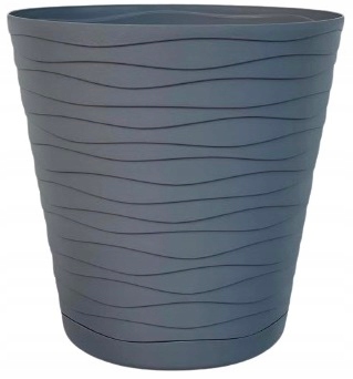 Doniczka z podstawką TEDI śr 19 cm CZARNA CZARNY Wysokość produktu 19 cm