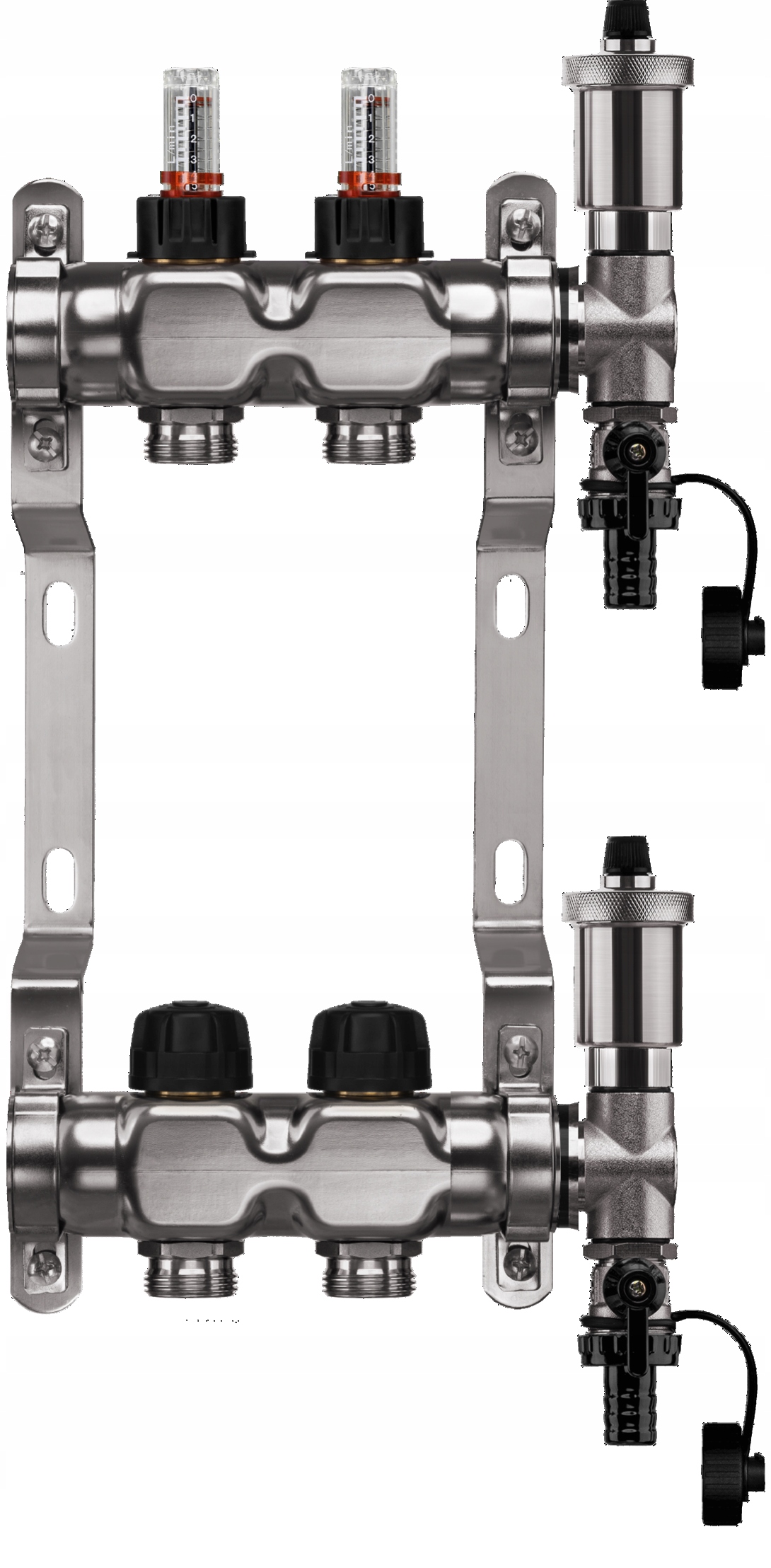 Rozdělovač pro podlahu, 2 nerezové okruhy pro podlahové vytápění