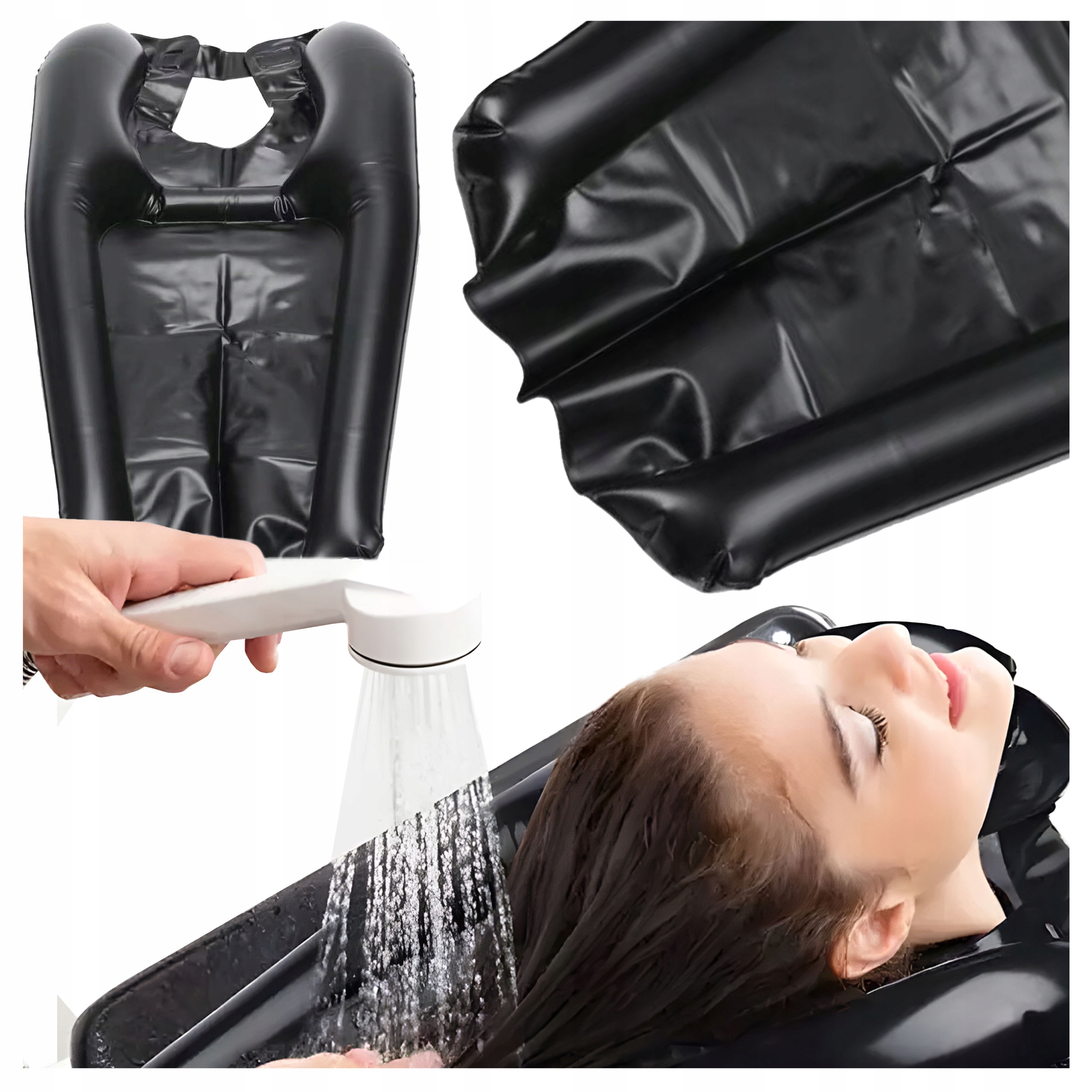 FEJMOSÓ MEDENCE Fodrász ereszcsatorna Spa Ház Nappali Felfújható Fekete