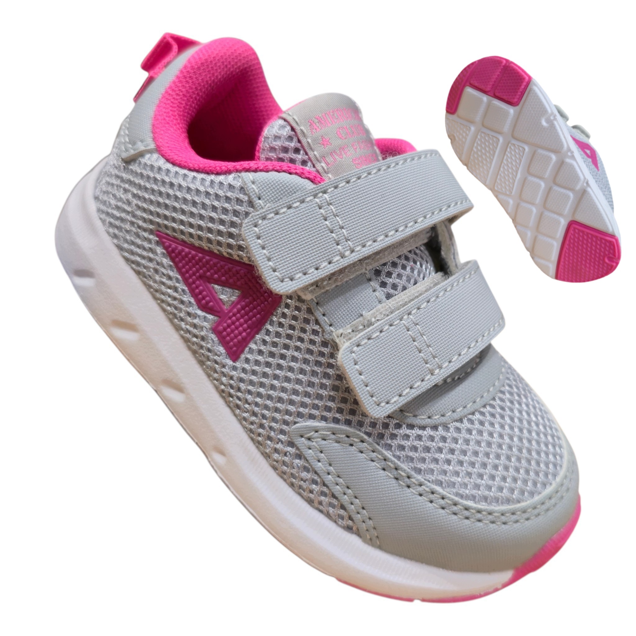 Buty Sportowe Dziewczęce Lekkie Adidaski Sneakersy Na Rzepy Grey 26
