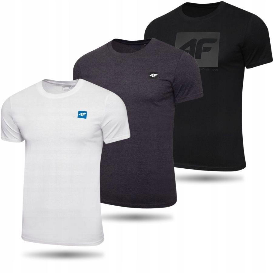 ZESTAW 3x KOSZULKA MĘSKA SPORTOWA 4F T-SHIRT BLUZKA NA CO DZIEŃ